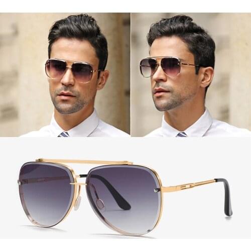 AOZE 2021 Fashion Cool Men Mach Six Style Gradient Sunglasses Vintage Pilot Brand Design Sun Glasses Oculos De Sol 17345