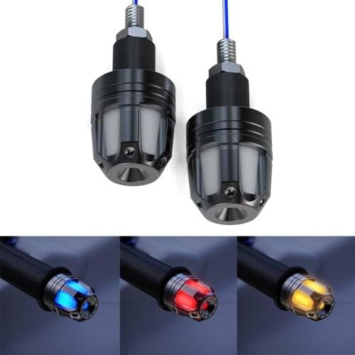 Areyourshop 7/8" 22mm Blue LED Handlebar Bar End Indicators Motorcycle Motorbike Cafe Racer Motor Accessories Parts