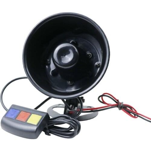 Car 3 Tone Loud Horn Speaker Motorcycle Megaphone Traditional Hooter Ringing Fire Alarm Wailing Ambulance Blaring Police Siren