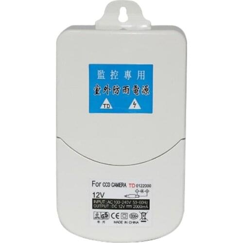 Camera power box Outdoor rainproof power adaptor AC transformer 12V 2A AC DC adaptor 110-240V to 12V Power Supply 5.5x2.1mm