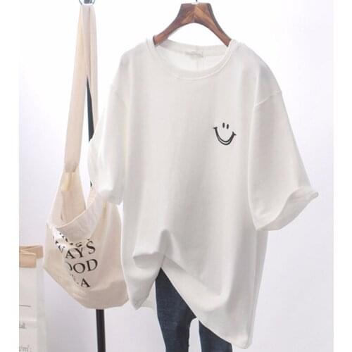 Black And White Simple T-shirt Short-sleeved Casual 2021 Summer New Korean Loose Daily Wear Top Ropa Mujer En