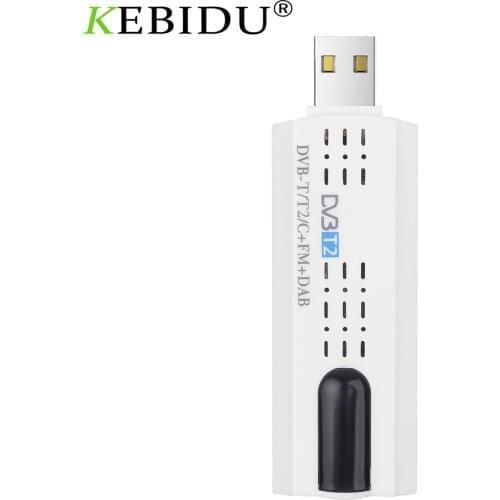 Kebidu DVB-T2 Digital USB TV Stick Tuner Satellite receiver DVB T2 USB 2.0 TV Receiver Support DVB-T DVB-C FM DAB