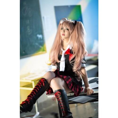 Danganronpa Cosplay Junko Enoshima Cosplay Costume Dangan Ronpa Trigger Happy Havoc Anime Cos JK Skirt Clothes Set