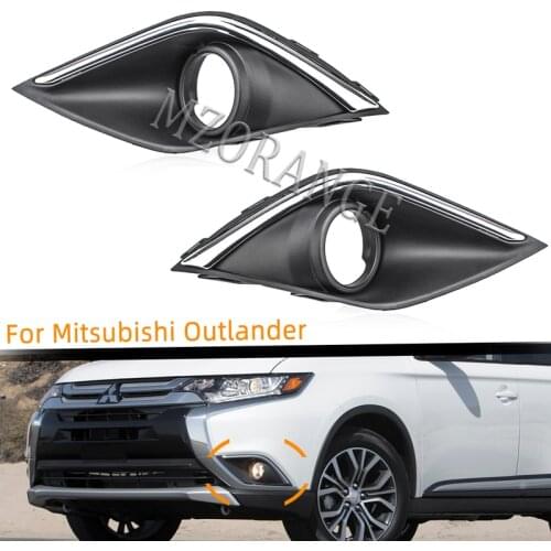 Chrome Fog Light Lamp Bezel Cover for Mitsubishi Outlander 2016-2019 Fog Lamp Hood Fog Light Covers Frame Fog Lamp Cover Grill