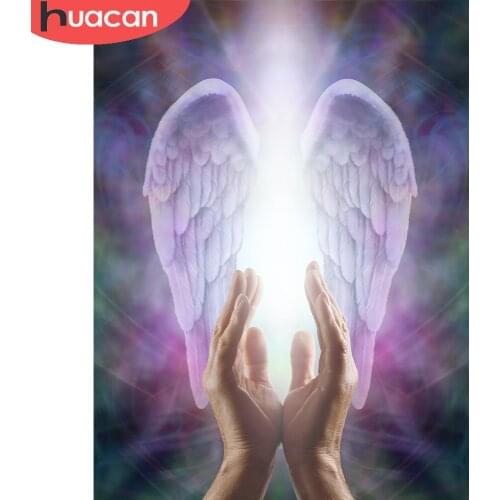 HUACAN Diamond Painting Kit Angel Home Decor Embroidery Cross Stitch Wing Hand Mosaic Fantasy Wall Stickers