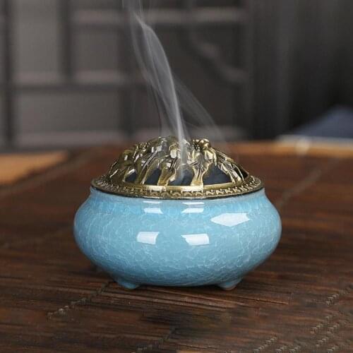 New Portable Vintage Ceramic Incense Burner Holder Meditation Buddhist Zen Censer high quality Home Decor