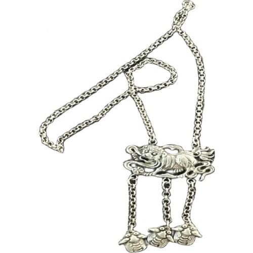 China Tibet Miao silver pattern silver brand unicorn necklace