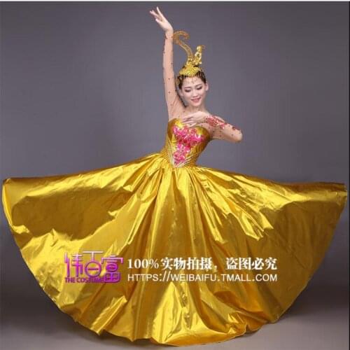 Chinese Folk Dance dress Women Opening