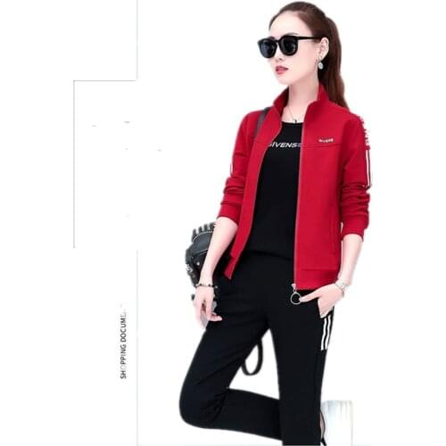 European fashion Lady clothes set 3 piece set Sporting suit female printing Top selling product in 2020 Women office clothing