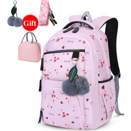 Lightweight Teens Backpack for School Girls Kids School Bookbag Student Backpack Flower Prints Children Elementary School Bags