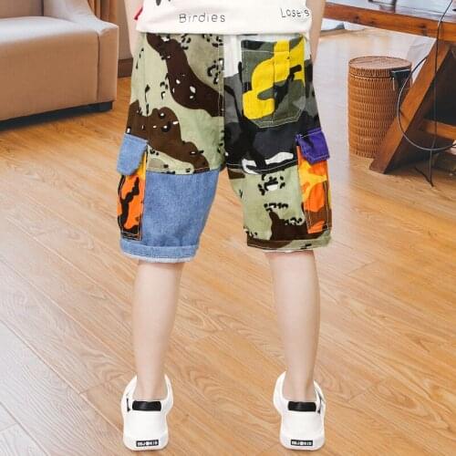 Summer Kids Pants Boys Knee Length Capris for Boys Pants Baby Toddler Clothes Girl Pants Kids Jeans Cargo Pants for Boys 5-14Y