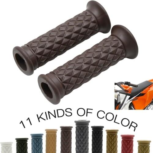 7/8" Motorcycle Hand Grips Retro Handle Rubber Bar Gel Grip for Vespa GTS 300 Piaggio Triumph Street Scrambler Moto Guzzi