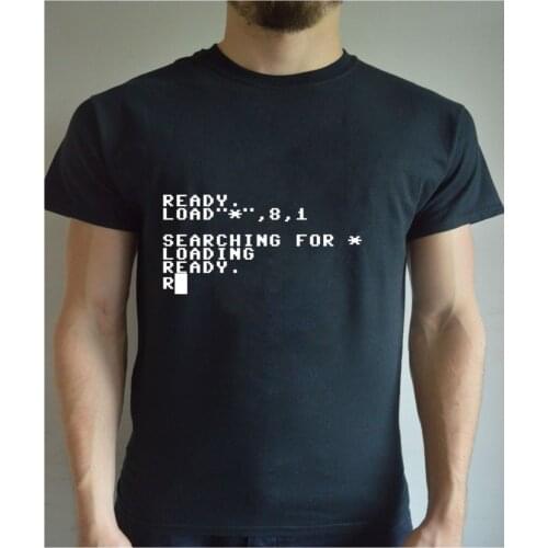 Commodore 64 Loading Ready Computer T Shirt Joke Gift Geek Pop Culture Retro Old Discount 2019 New Fashion Summer Men T Shirt