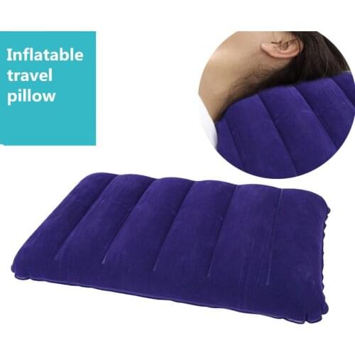 47*30cm Air Inflatable Pillow Outdoor Travel Portable Folding Double Sides Flocking Cushion for Travel Plane Hotel Home Pillow