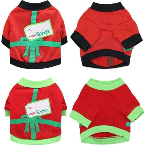 Christmas Pet Dog Clothes Cotton Vest Shirt For Small Medium Dogs New Year Puppy Dog Costume Chihuahua Pet Vest Shirt