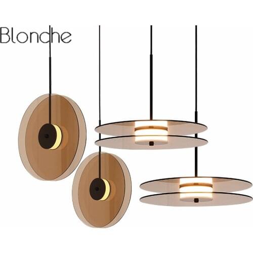 Nordic Glass Record Pendant Lights Modern Led Hanging Lamp for Living Room Kitchen Home Art Decor Lighting Fixtures Luminaire