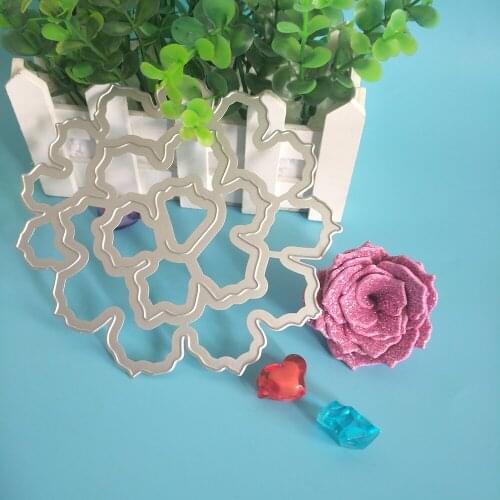 3D Big Rose Flower Frame Craft Dies Metal Cutting Dies Stencil for DIY Scrapbooking Photo album Paper Card Making Decorative