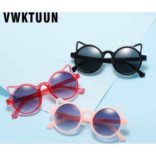 VWKTUUN Sunglasses Boys Girls Jelly Color Glasses UV400 Outdoor Sport Shades Vintage Round Sun glasses Cute Party Eyewear