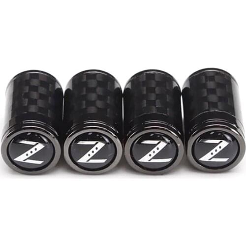 Z Logo Carbon Fiber Alloy Car Tyre Valve Caps for Nissan X-Trail Xterra Qashqai Sylphy Leaf Murano Tiida Auto Stem Caps Styling