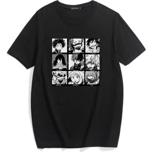 My Hero Academia Anime Print Fun Top Casual Summer Harajuku Loose Short Sleeve Cute women t-shirt japan boku no hero Cartoon