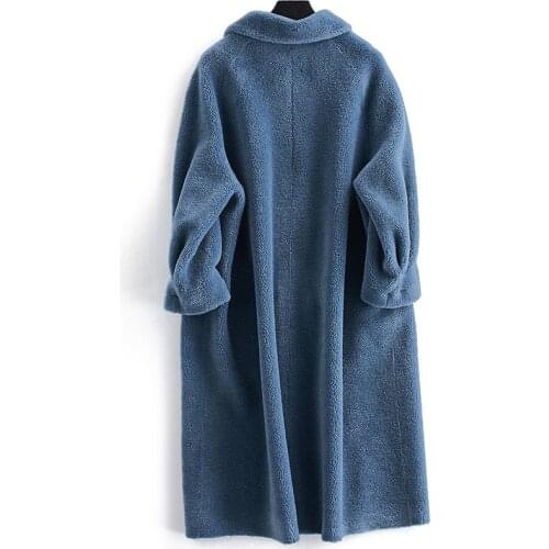 Women Clothes 2020 Wnter Warm Real Fur Coat Women Long Seeve Wool Jacket Female Sheep Shearing Overcoat casaco feminino LX2558