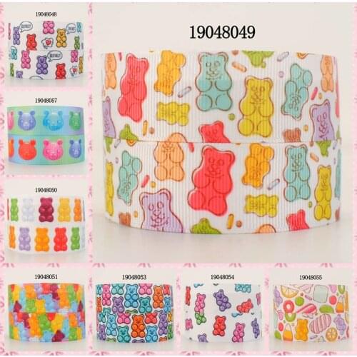 10yards -different sizes -candy bear pattern ribbon printed Grosgrain ribbon diy 19048048