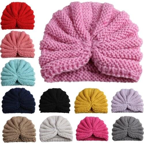 12pcs 2017 New Wholesale girls india hat kids winter beanie hats baby knitted hats caps turban caps for girls free shipping