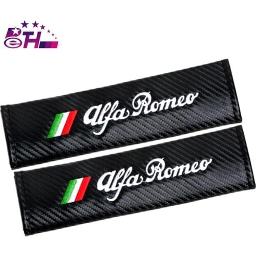 2pcs car seat belt shoulder protector cover case for alfa romeo 159 147 156 giulietta 147 159 mito carbon fiber