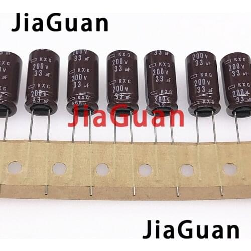 20pcs NEW NIPPON KXG 200V33UF 10x20MM NCC 33uf/200v electrolytic Capacitor 33UF 200V CHEMI-CON 200v 33uf