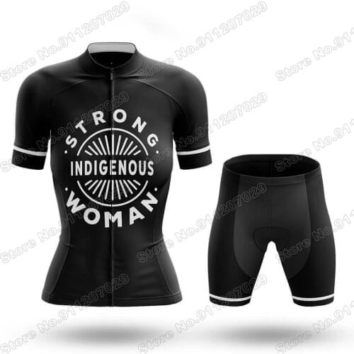 2021 Strong Indigenous Women Cycling Jersey Set Summer Bicycle Clothing Road Bike Shirts Suit Bicycle Bib Shorts MTB Wear