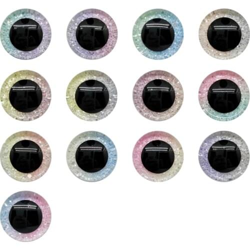 Safety Glitter Eyes 3D DIY Supply Plush Doll Puppet Toy Color Plastic Eyes For Amigurumi Crochet Stuffed Animal Doll Accessories