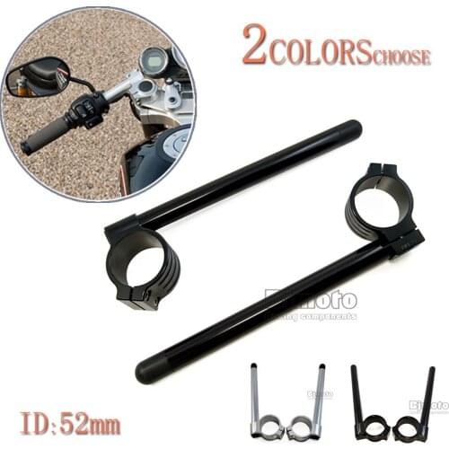 BJMOTO Pair CNC Universal Motorcycle 50mm 51mm 52mm 53mm 54mm Clip On Ons Fork Handle Bars Handlebars For SUZUKI YAMAHA Kwasaki