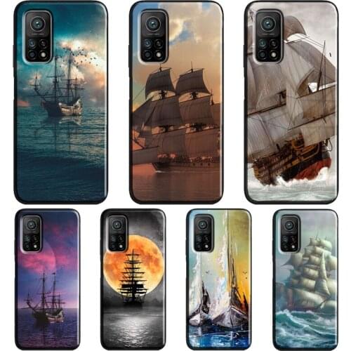 Yacht Sailing Boat Sunset For Xiaomi Mi 11 Ultra Note 10 Lite Mi 9T 10T Pro A3 Coque For POCO X3 Pro M3 F1 F3 Case