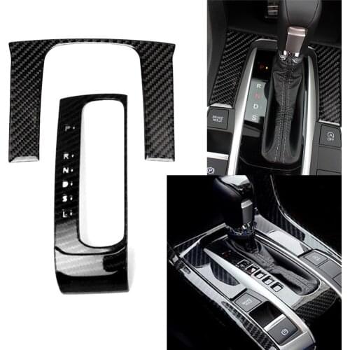 Carbon Fiber ABS Gear Shift Panel Decor Trim Cover Fit For Honda Civic 10th X 2016 2017 2018 2019 LHD