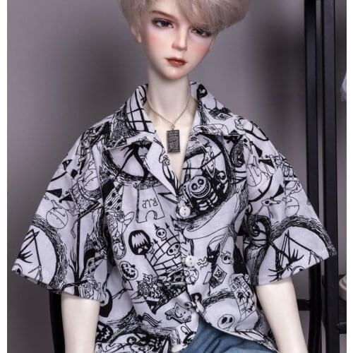 D03-P200 children handmade toy 1/3 1/4 uncle SSDF Doll clothes BJD/SD doll clothes black color Graffiti shirt 1pcs