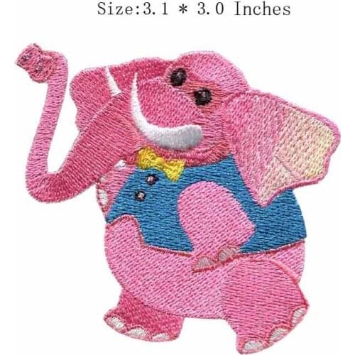The happy Elephant 3.1"wide embroidery for raiders jacket/applique flower/beaded applique