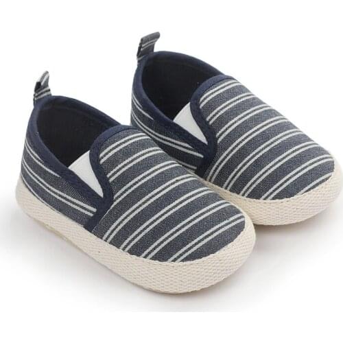 Ins Autumn Newborn Baby Crib Casual Shoes Kids Boy Girl Unisex Infant Striped Soft Sole Non-slip Frist Walking Shoes 0-18M