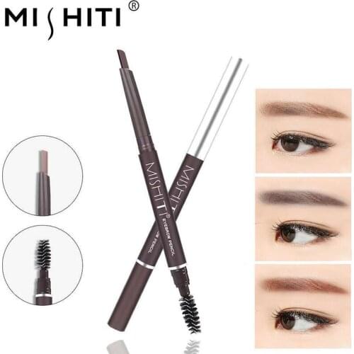 Double-head Eyebrow Pencil Waterproof Sweat-proof Non-smudged Eyebrow Pencil Dual-use Automatic Rotating Eyebrow Pencil TSLM1