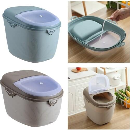 10kg Rice Storage Container Grains Rice Bucket Dry Food Fruit Storage Box for Rice Flour Cereal Kitchen Storage