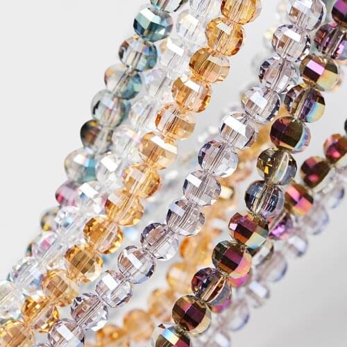 30pcs Bling Bling 7.5mm Round New Square Faceted Crystal Glass Beads for Jewelry Making jewelry diy beads