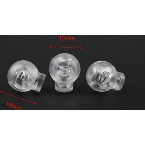 10pcs/pack Transparent Plastic Ball Cord Locks Round Toggle Clip Stopper Widely Used For Backpack / Clothing / Paracord #BJ129