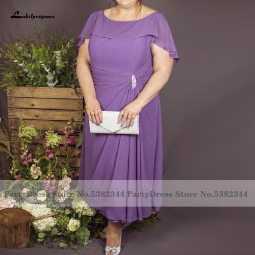 Lakshmigown Gorgeous Mother Of The Bride Dresses Plus Size 2020 Weddings Godmother Evening Party Gowns with Cap Short Sleeves