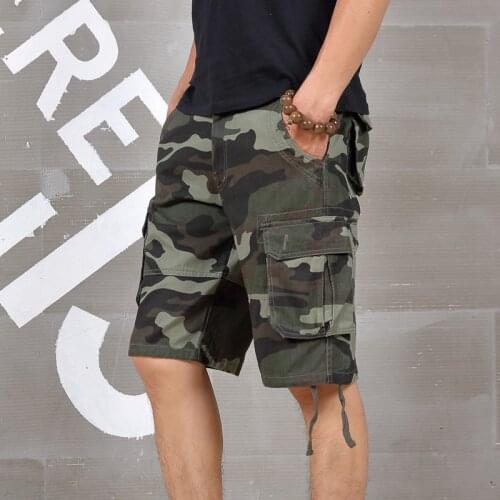Summer plus size casual camouflage large shorts men loose Elastic Waist Knee Length hiphop short trousers