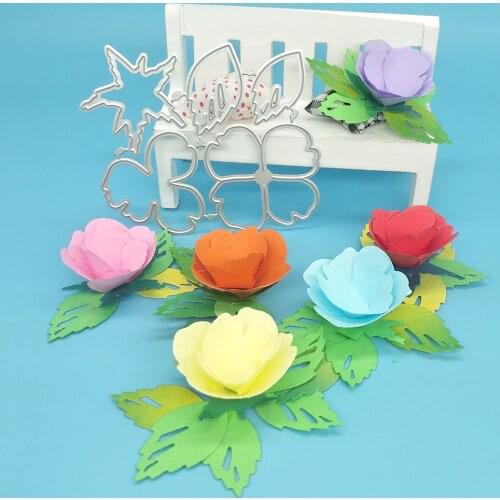 Metal cutting mold for flowers with leaves, scrapbook, photo frame, photo album decoration, DIY, handmade art