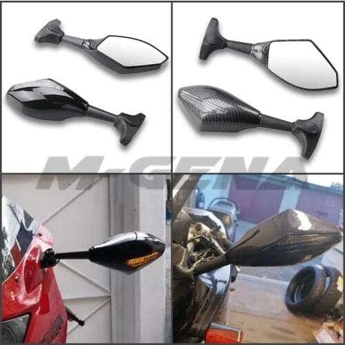 MOTORCYCLE LED TURN SIGNAL MIRRORS For KAWASAKI NINJA 6R 9R 650R 250R 636 YAMAHA YZF R1 R6 R6S SUZUKI GSXR 600 750 1000 KATANA H