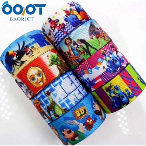 OOOT BAORJCT 175094 22mm 10yard Cartoon Ribbons Thermal transfer Printed grosgrain Wedding Accessories DIY handmade material