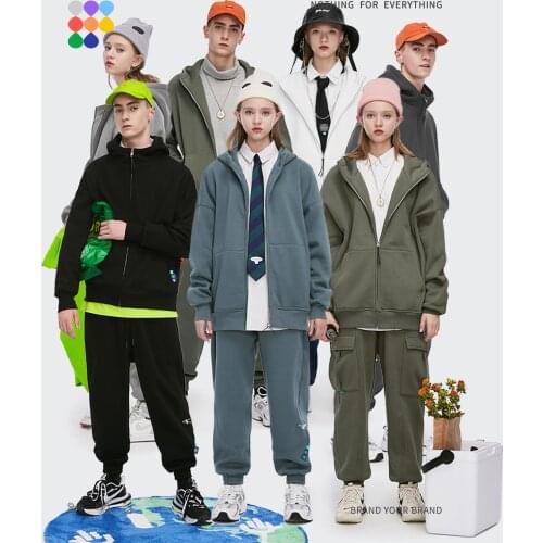 SODAWATER Mens Zip Up Hoodies Couple Plain Hooded Sweatshirts 2021 Winter Warm Fleece Hoodie Jacket Unisex Hoodies 2505W