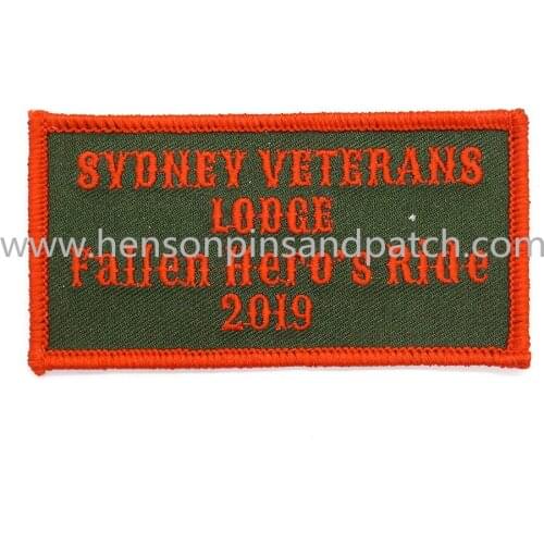 Customized iron on Charity Ride embroidery patches