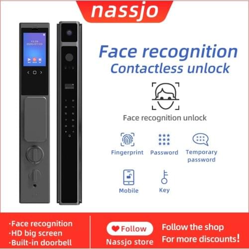 Nassjo Smart Digital Door Lock Fingerprint Lock Face Recognition Lock Intelligent For Home Safe Password APP Remote Control