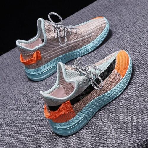 Spring New Womens Shoes, Wild Sports Shoes, Womens Elastic Fabric + Solid Mesh Womens Shoes, Womens Casual Sports Shoes